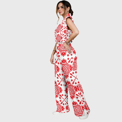 Women's Metallic Line Series Printed Scrub Set  SM06