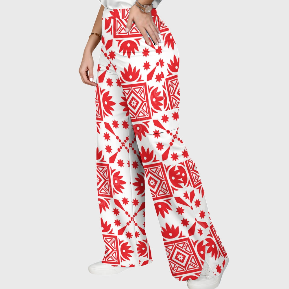 Women's Metallic Line Series Printed Scrub Set  SM06