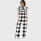 Women's Metallic Line Series Printed Scrub Set  SM07