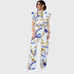 Women's Metallic Line Series Printed Scrub Set  SM08