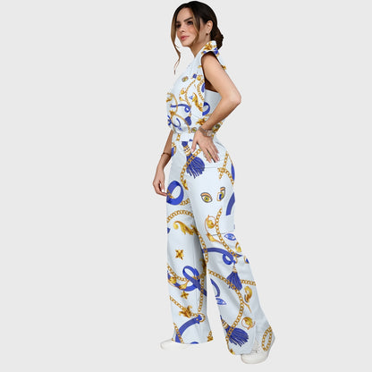 Women's Metallic Line Series Printed Scrub Set  SM08