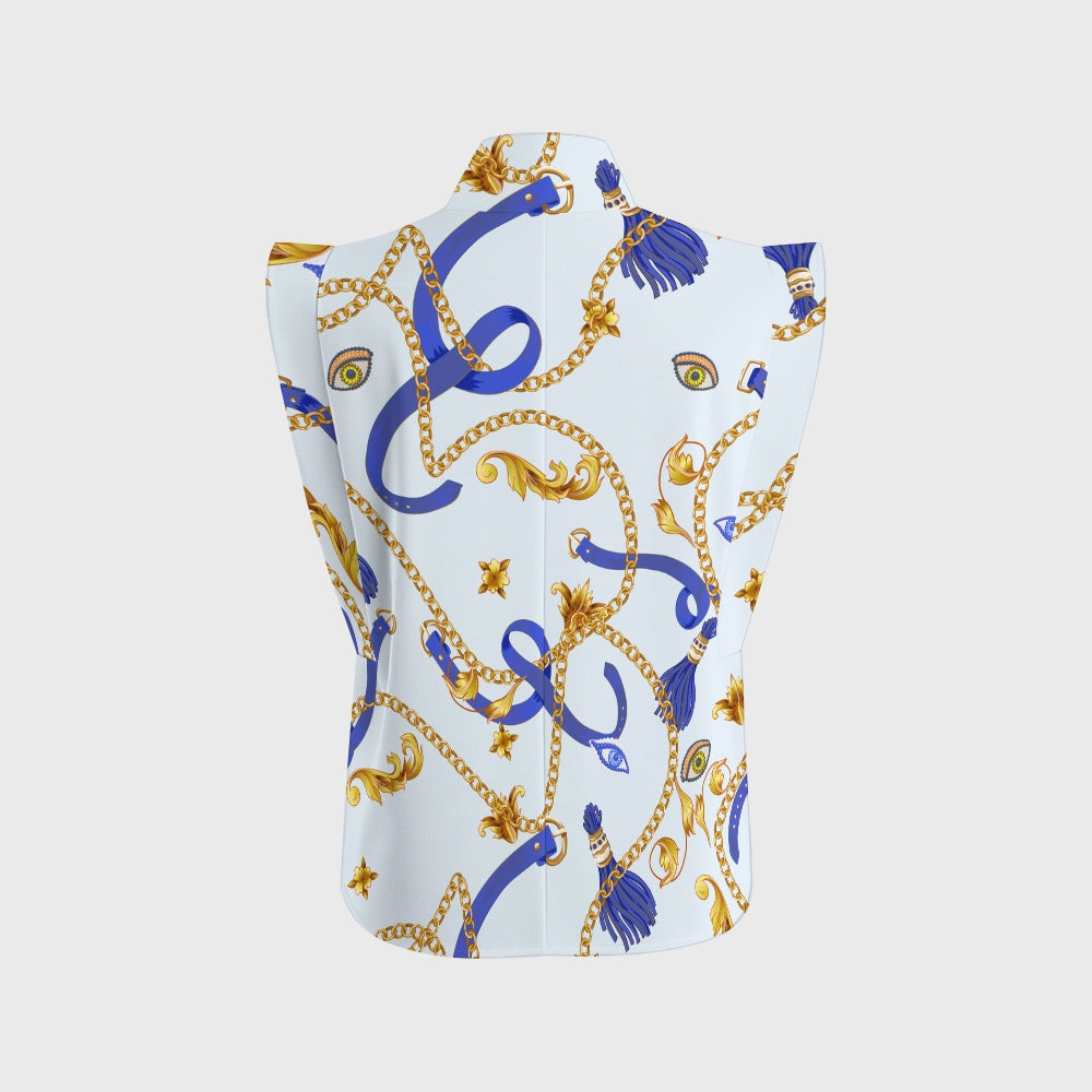 Women's Metallic Line Series Printed Scrub Set  SM08