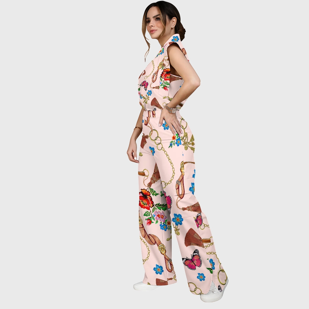 Women's Metallic Line Series Printed Scrub Set  SM10