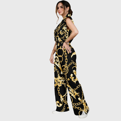 Women's Metallic Line Series Printed Scrub Set  SM12