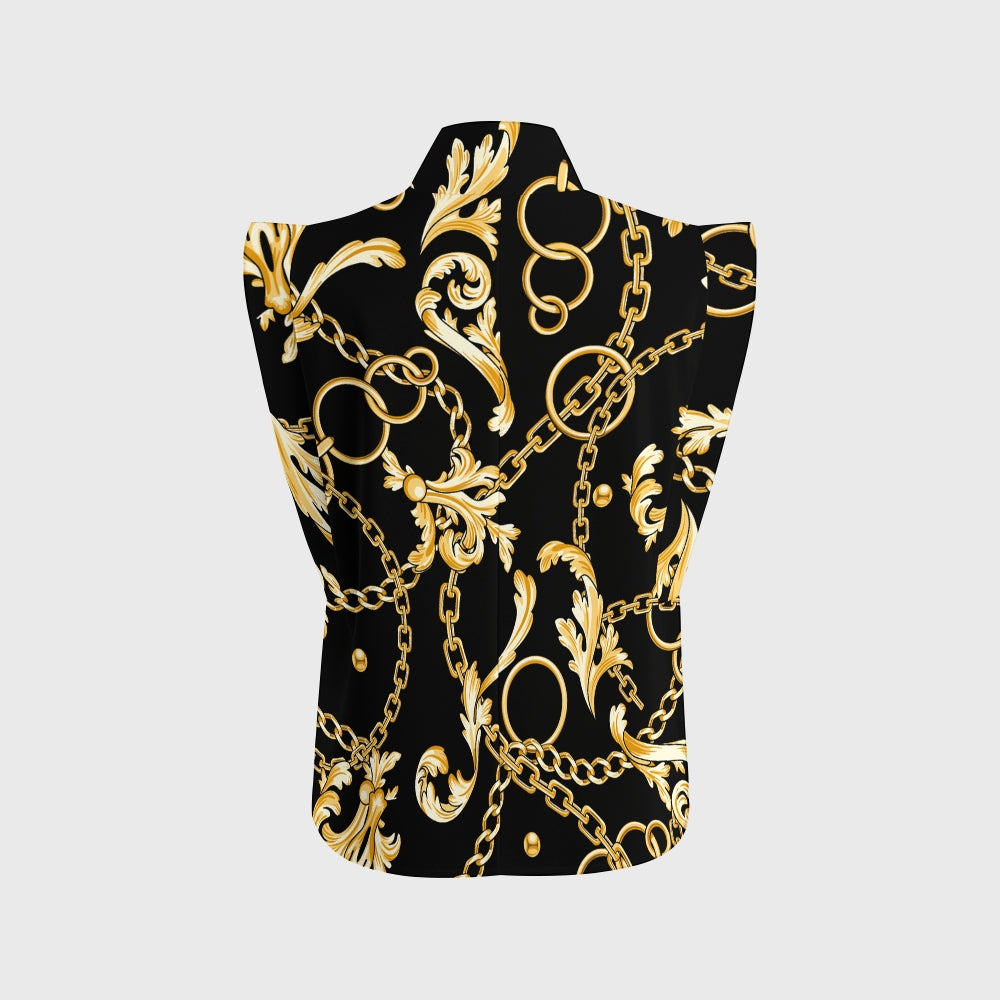 Women's Metallic Line Series Printed Scrub Set  SM12