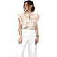 Women's Metallic Line Series Printed Scrub Set  SM14