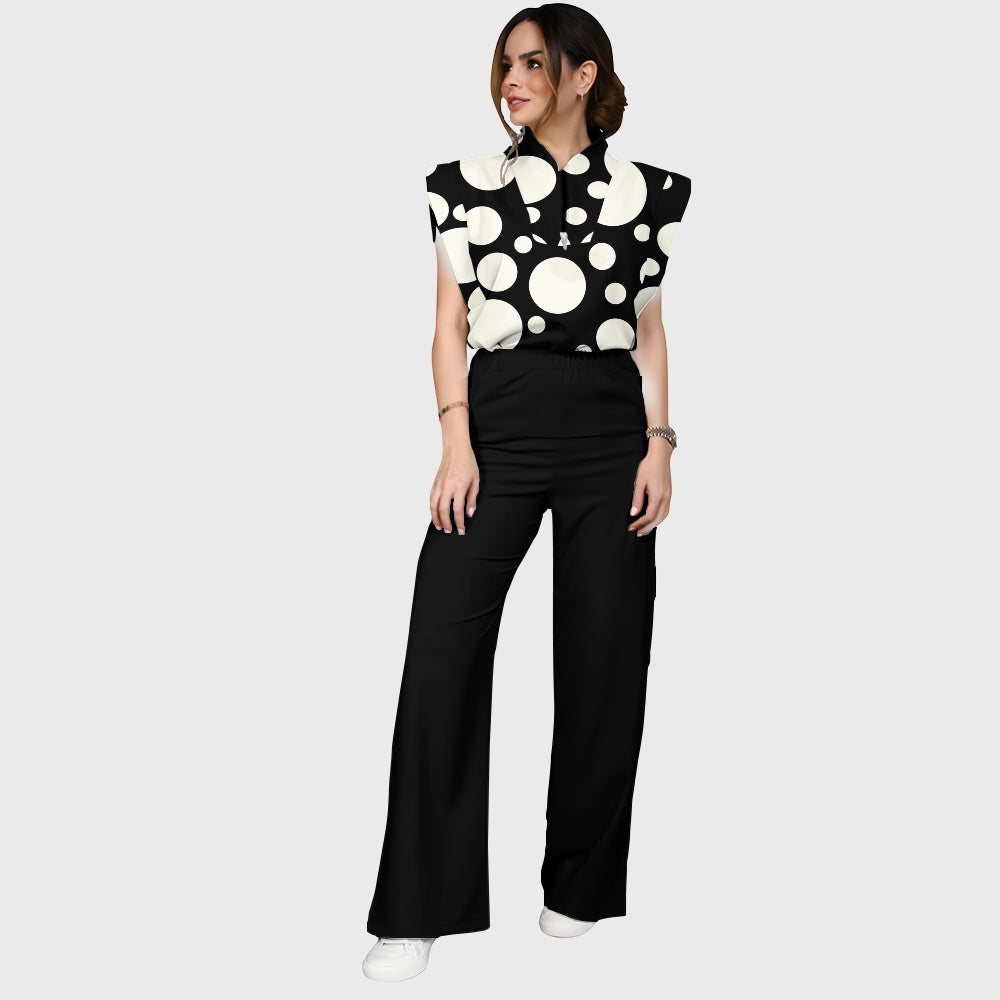Women's Polka Dot Printed Scrub Set SP15