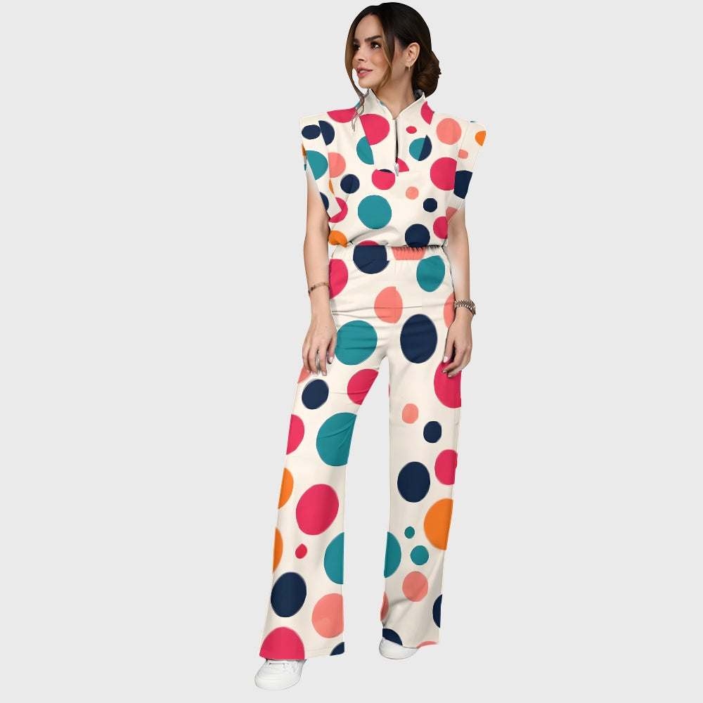 Women's Polka Dot Printed Scrub Set SP16