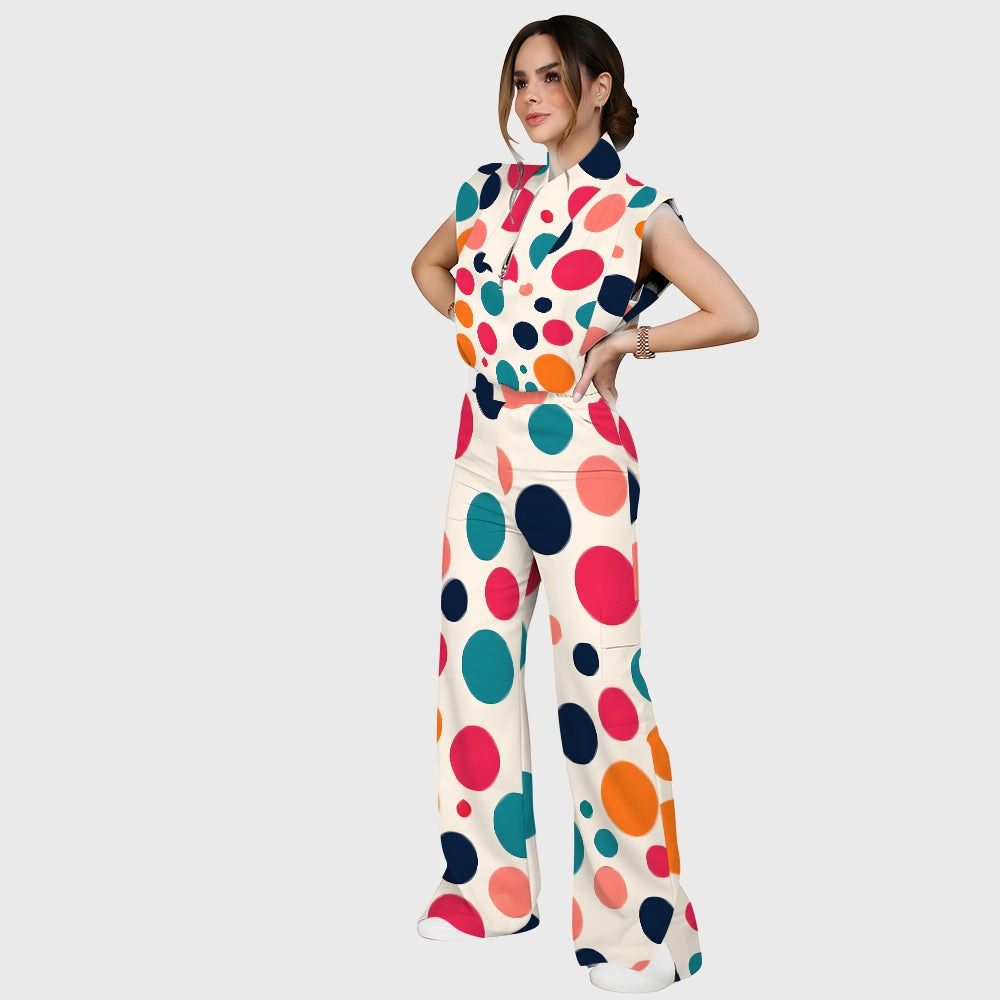Women's Polka Dot Printed Scrub Set SP16