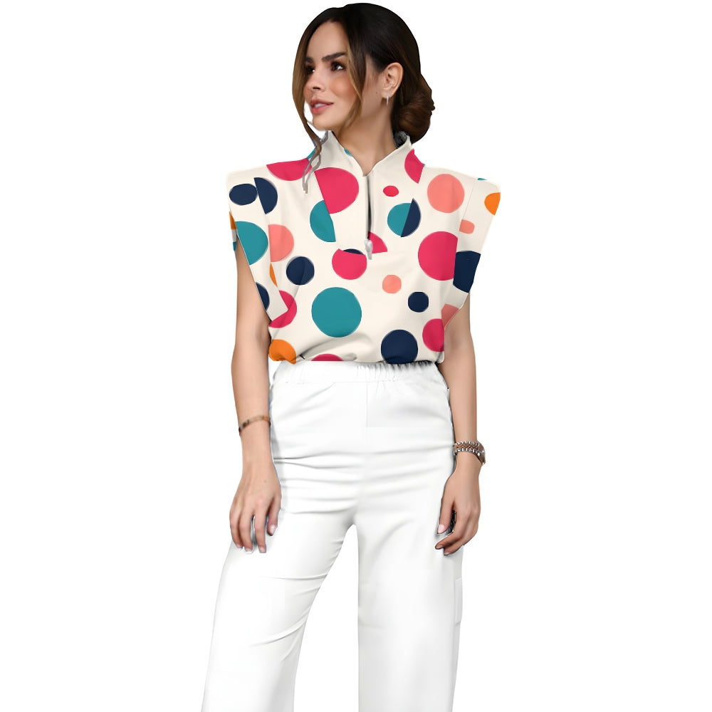 Women's Polka Dot Printed Scrub Set SP16