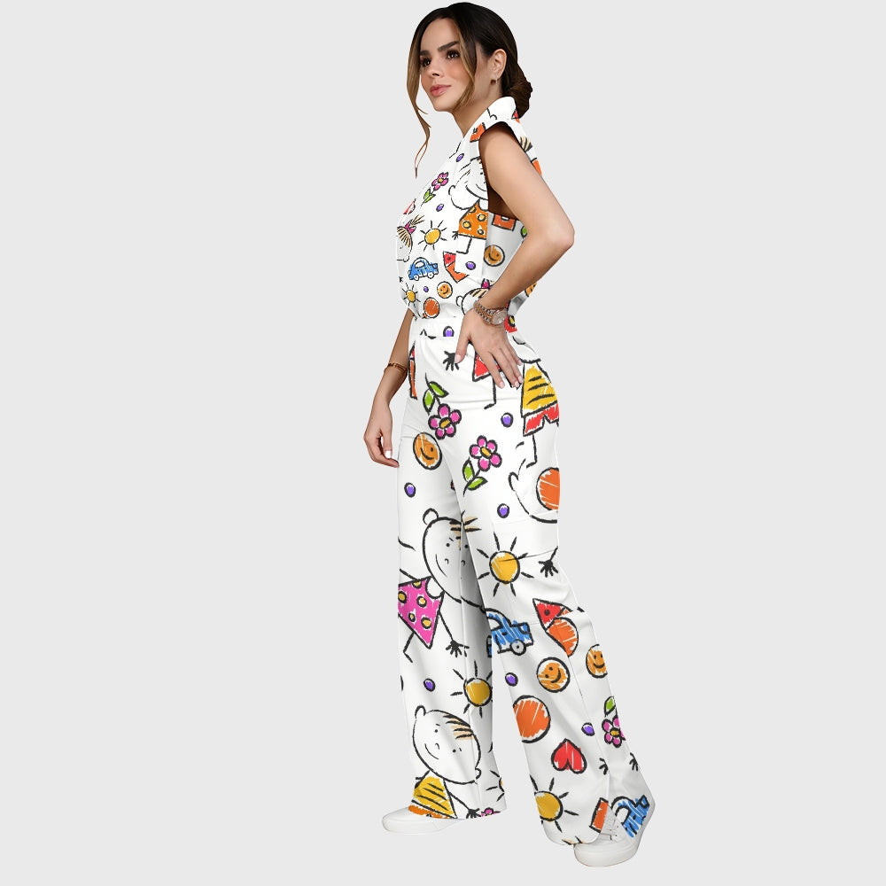 Women's Children's Cartoon Printed Scrub Set SK03