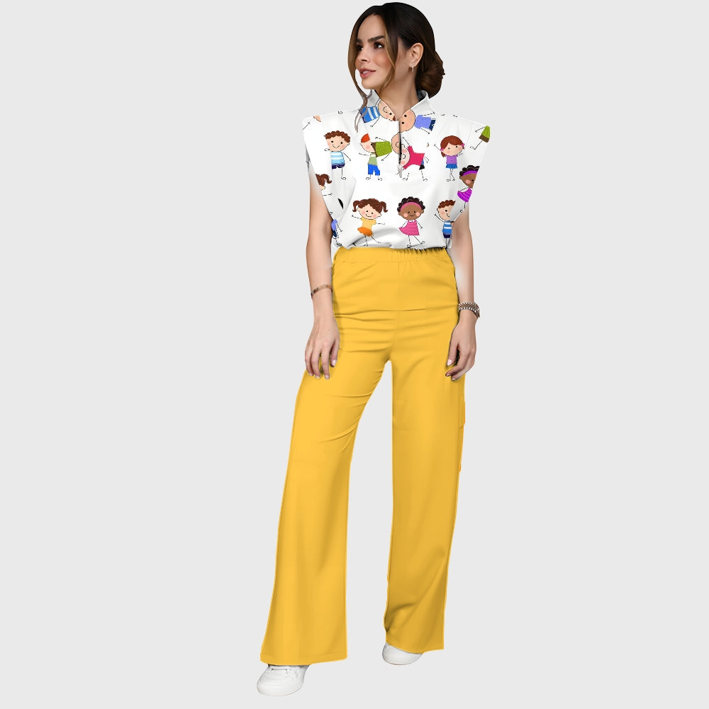 Women's Children's Cartoon Printed Scrub Set SK04