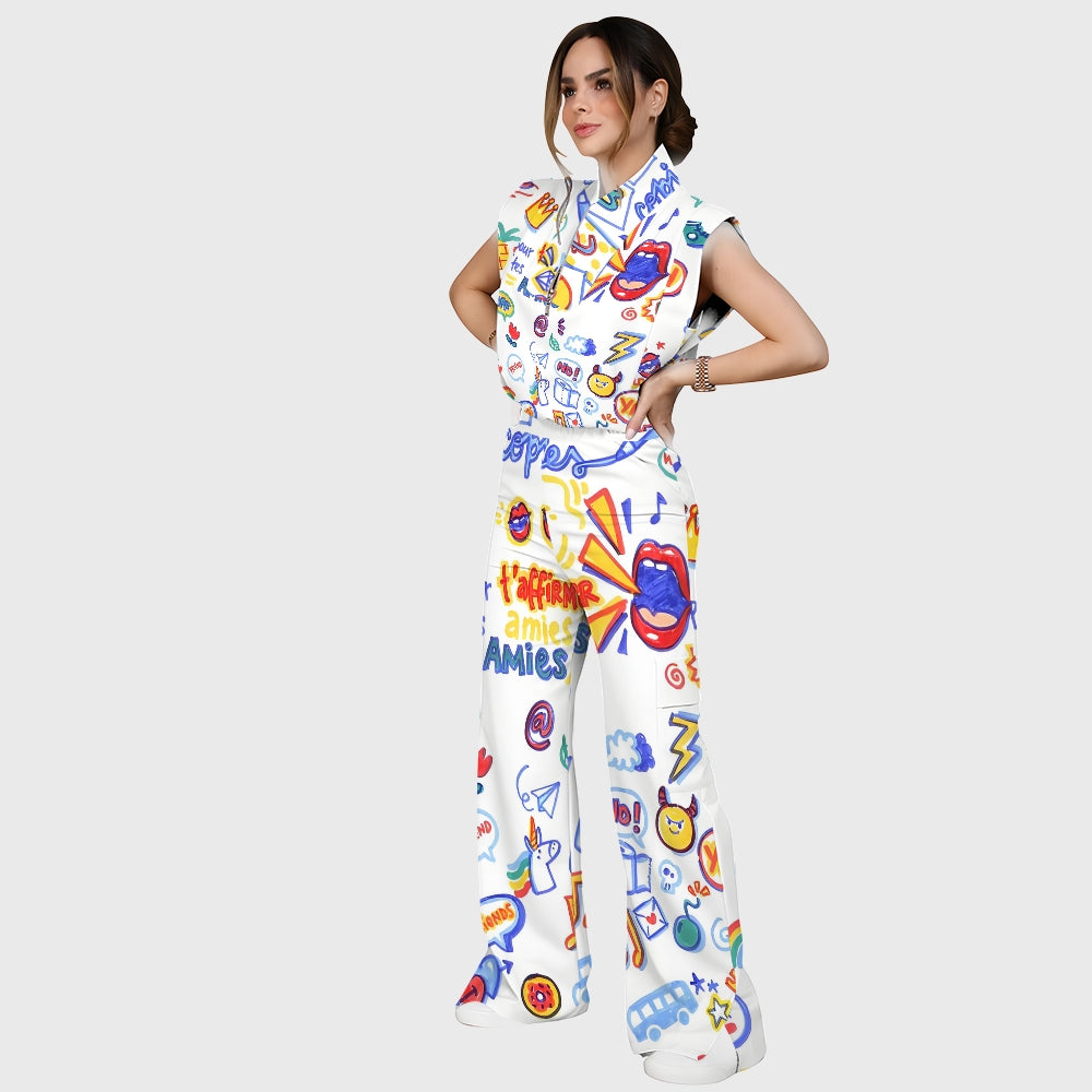 Women's Children's Cartoon Printed Scrub Set SK05