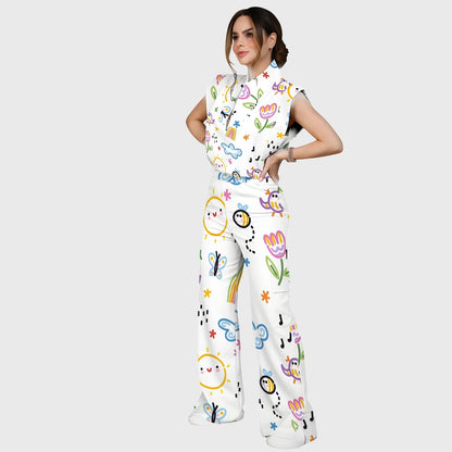 Women's Children's Cartoon Printed Scrub Set SK06
