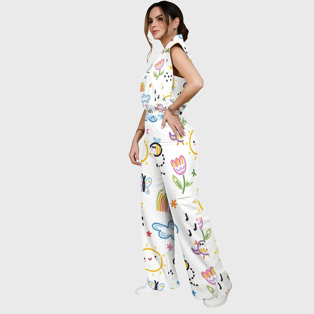 Women's Children's Cartoon Printed Scrub Set SK06