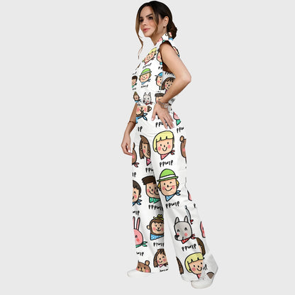 Women's Children's Cartoon Printed Scrub Set SK08