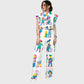 Women's Children's Cartoon Printed Scrub Set SK09