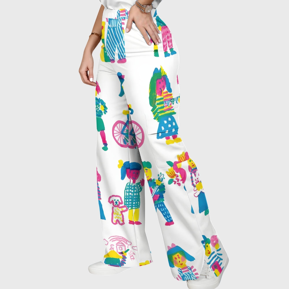 Women's Children's Cartoon Printed Scrub Set SK09