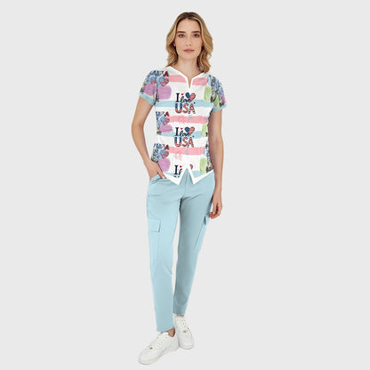 Women's American Elements Printed Scrub Set SAA05