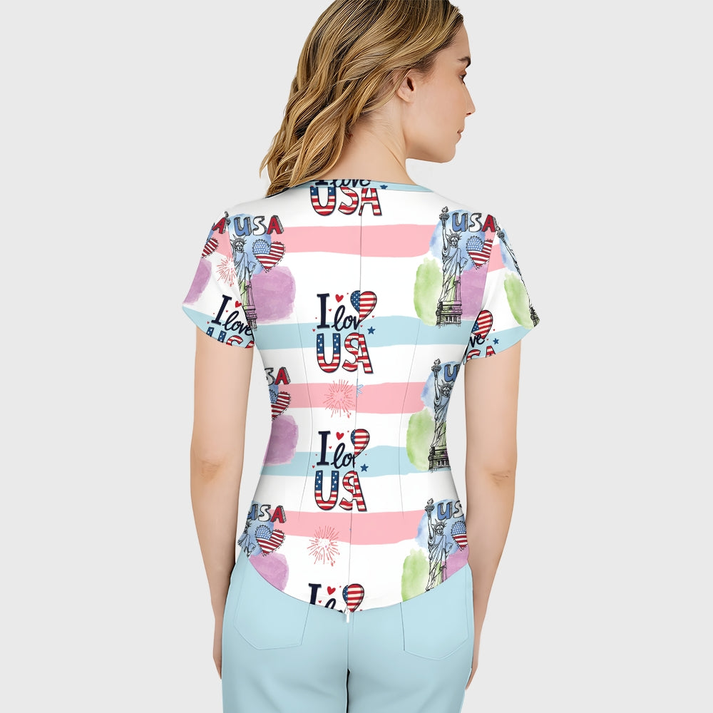 Women's American Elements Printed Scrub Set SAA05