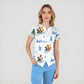 Women's Skiing Printed Scrub Set SAA06