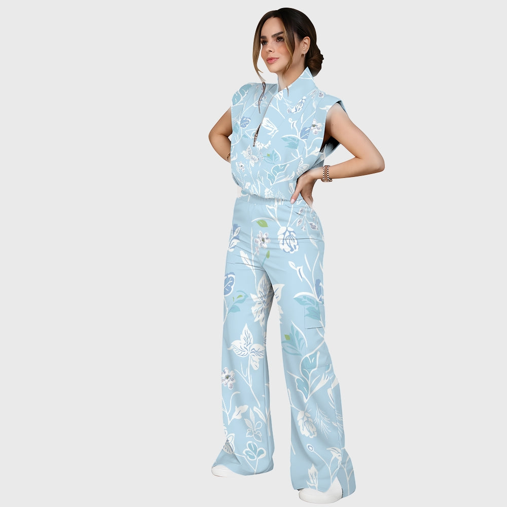 Women's Colorful Flower Series Scrub Set SF07