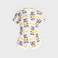 Women's Puff Sleeves Cute Animals Printed Scrub Set SAA23