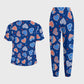 Women's Puff Sleeves American Elements Printed Scrub Set SAA1