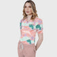 Women's Puff Sleeves Abstract Art  Scrub Set SAA4