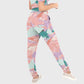 Women's Puff Sleeves Abstract Art  Scrub Set SAA5
