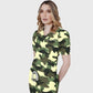 Women's Puff Sleeves Camouflage Scrub Set SAA7