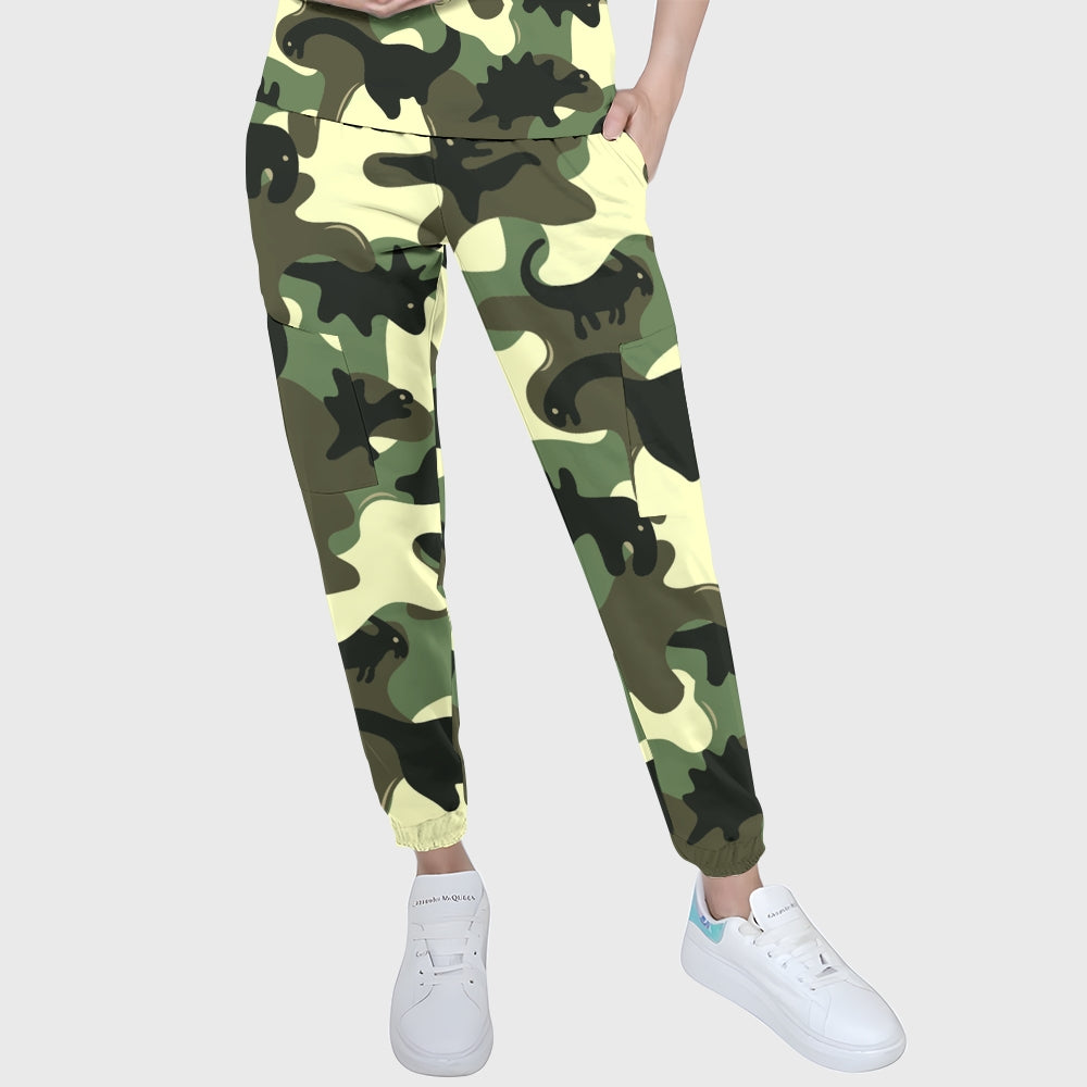 Women's Puff Sleeves Camouflage Scrub Set SAA7