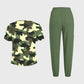 Women's Puff Sleeves Camouflage  Scrub Set SAA8