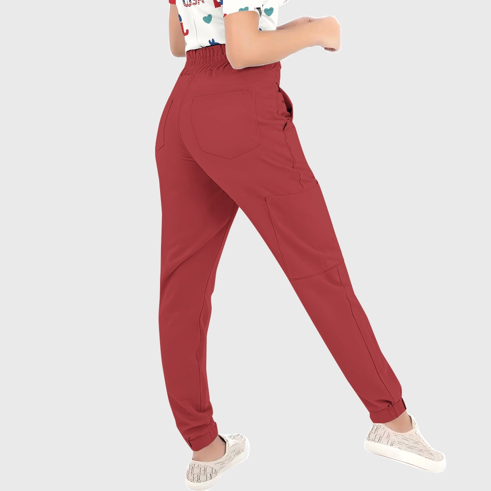 Women's Puff Sleeves American Elements Printed Scrub Set SAA11