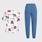 Women's Puff Sleeves American Elements Printed Scrub Set SAA14