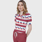 Women's Puff Sleeves American Elements Printed Scrub Set SAA15