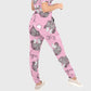 Women's Puff Sleeves Leopard Element Printed Scrub Set SAA18
