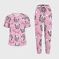 Women's Puff Sleeves Leopard Element Printed Scrub Set SAA18