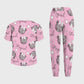 Women's Puff Sleeves Leopard Element Printed Scrub Set SAA18