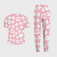 Women's Puff Sleeves Cute Teeth  Printed Scrub Set SAA20