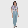Women's Button-Down American Element Printed Scrub Set SSA4