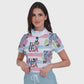 Women's Button-Down American Element Printed Scrub Set SSA4