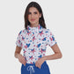 Women's Button-Down American Element Printed Scrub Set SSA8