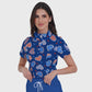 Women's Button-Down American Element Printed Scrub Set SSA12