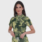 Women's Button-Down Camouflage Printed Scrub Set SSA16