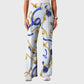 Women's Casual Shirt Collar Metal Chain Printed Scrub Set ST9121