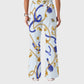 Women's Casual Shirt Collar Metal Chain Printed Scrub Set ST9121