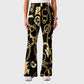 Women's Casual Shirt Collar Metal Chain Printed Scrub Set ST9123