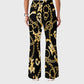 Women's Casual Shirt Collar Metal Chain Printed Scrub Set ST9123