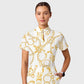 Women's Casual Shirt Collar Metal Chain Printed Scrub Set ST9124